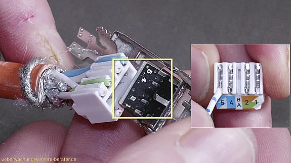 Zahlen am Stecker und auf der Führungshilfe